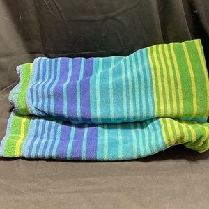 Striped Blue and Green Towel